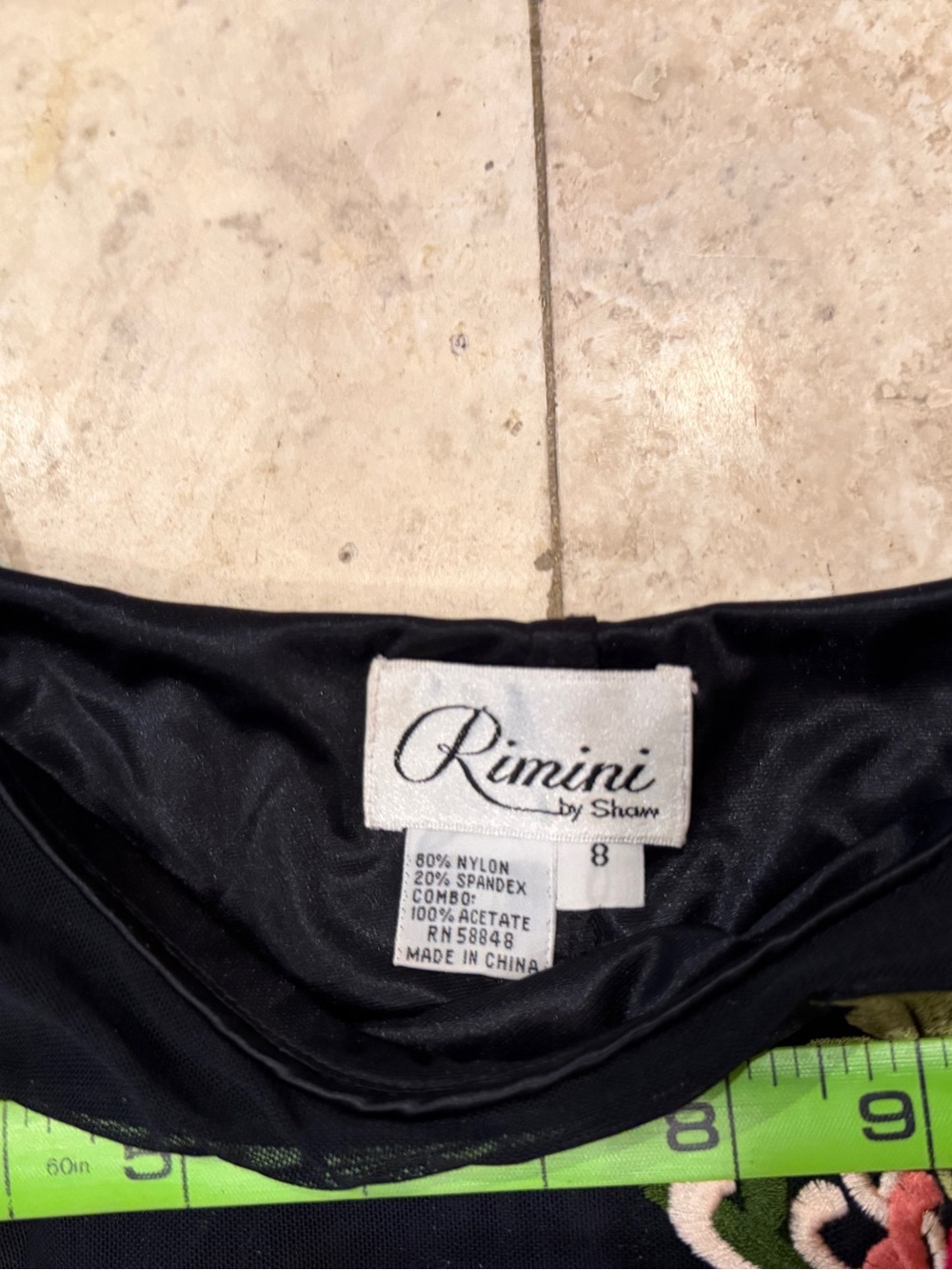 Rimini Black Maxi Dress with Pink & Green Floral Embroidery - Picture 4 of 7
